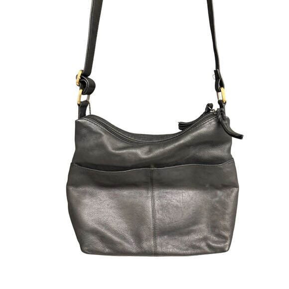 Great American Leatherworks Leather Crossbody Shoulder Bag Front Flap Women Bla - Picture 3 of 11